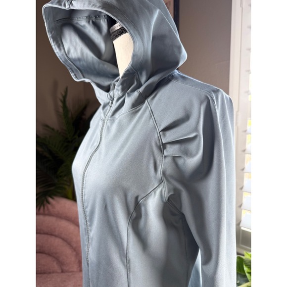 Yogalicious Womens Full Zip Hoodie Jacket Athletic Activewear Gray Thumb Holes M - Picture 7 of 12
